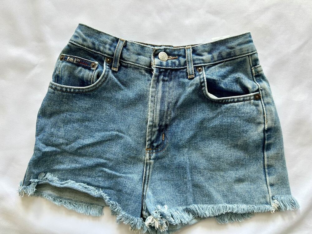 l.e.i. Vintage 90's Y2K Girls Sz 14 High Waist Daisy Duke Cut Off Shorts Raw LEI
